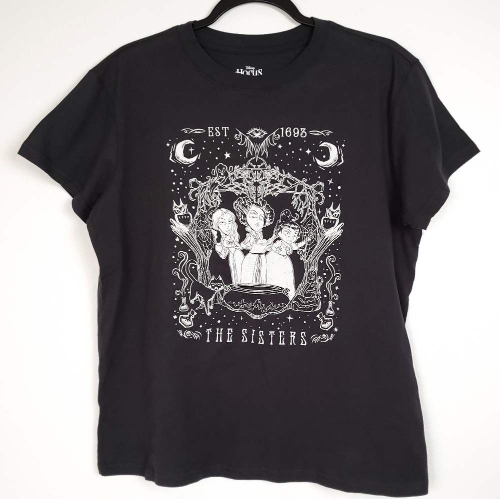Disney Hocus Pocus Sanderson Sisters Womens Graphic T-Shirt Black Size M